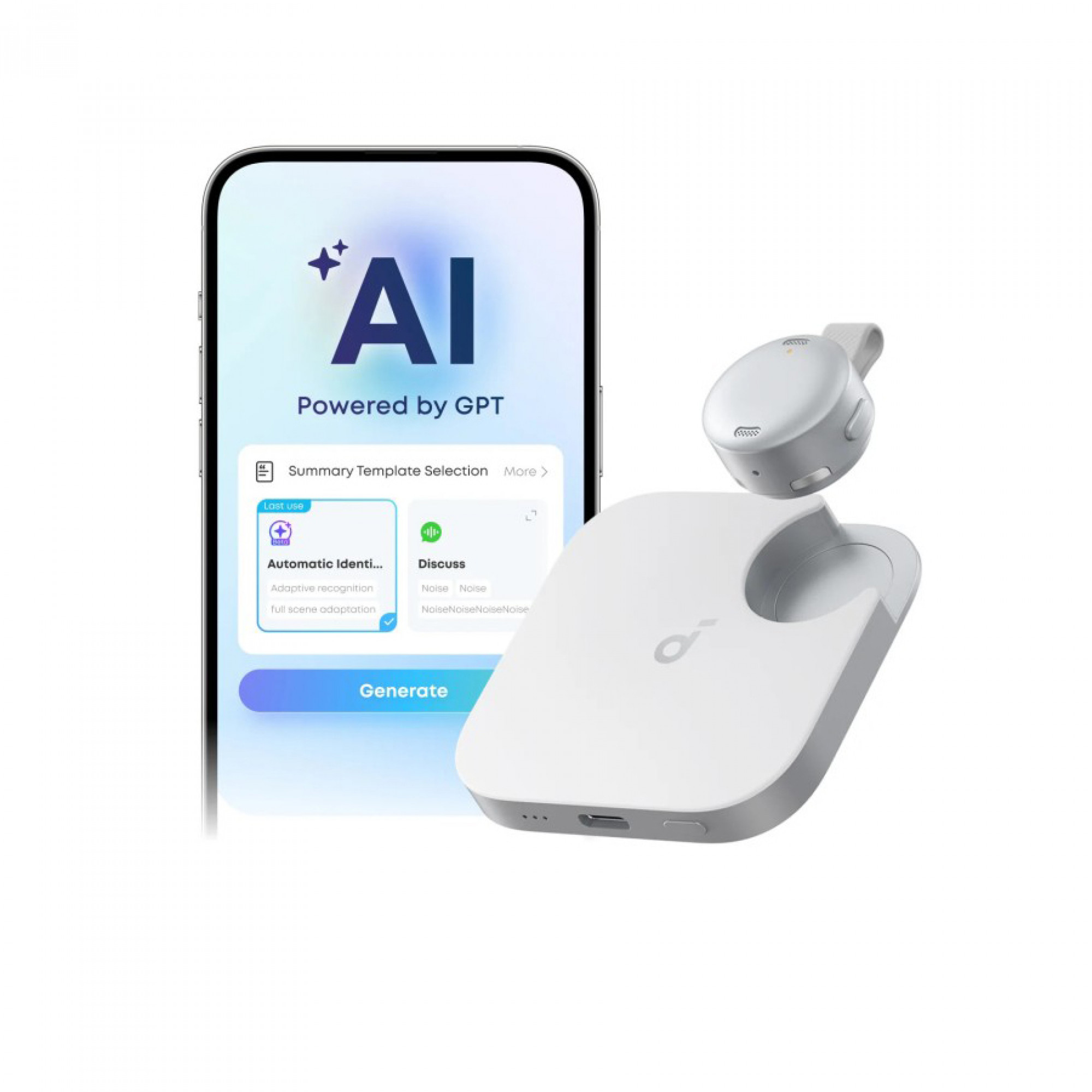Компактний диктофон зі штучним інтелектом Anker Soundcore Work